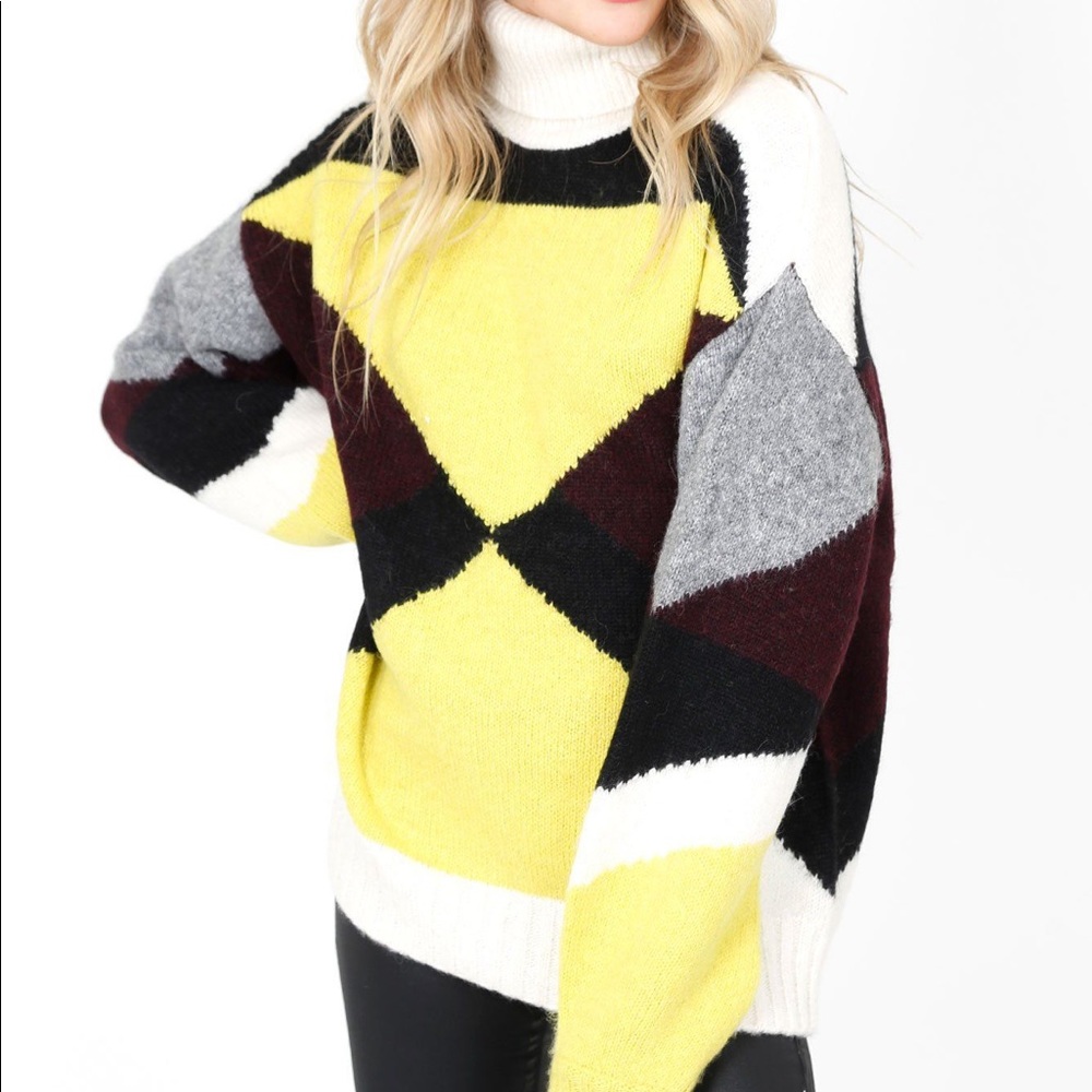 A.L.C Alpaca Angelou Bordeau Citron Sweater XS